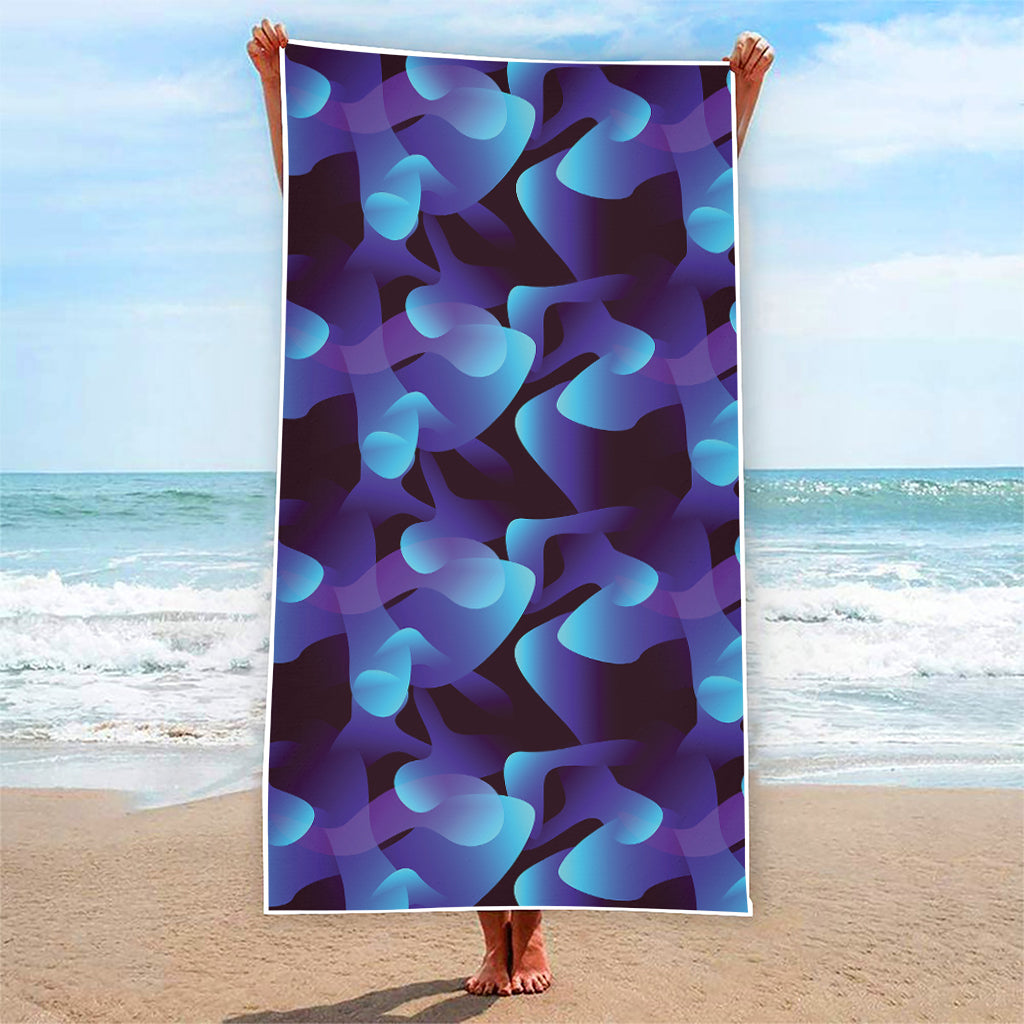 Blue Abstract Spirit Print Beach Towel