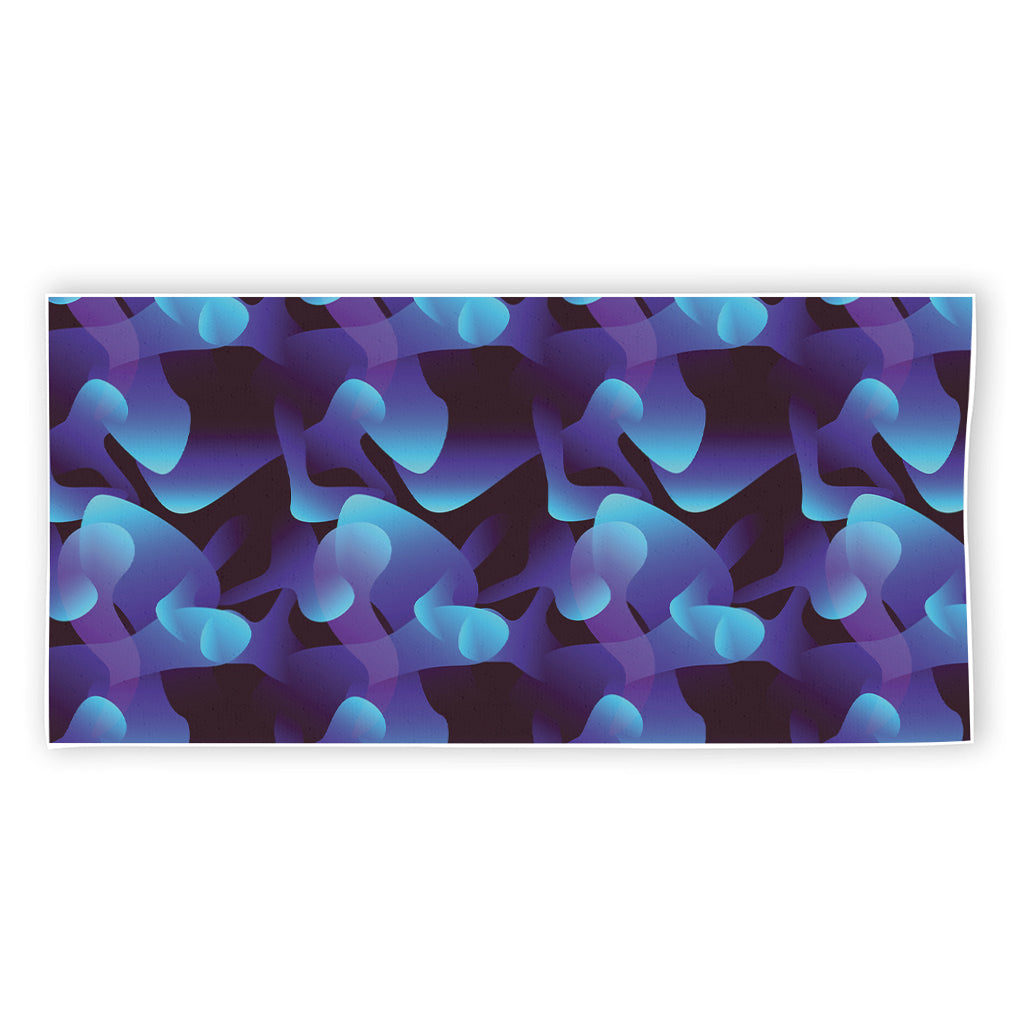 Blue Abstract Spirit Print Beach Towel