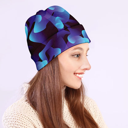 Blue Abstract Spirit Print Beanie