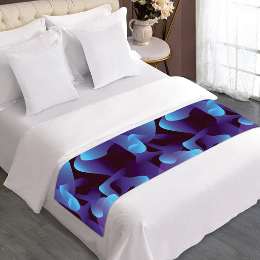 Blue Abstract Spirit Print Bed Runner