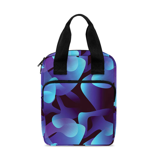 Blue Abstract Spirit Print Bible Tote Bag