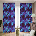 Blue Abstract Spirit Print Dimout Pencil Pleat Curtains