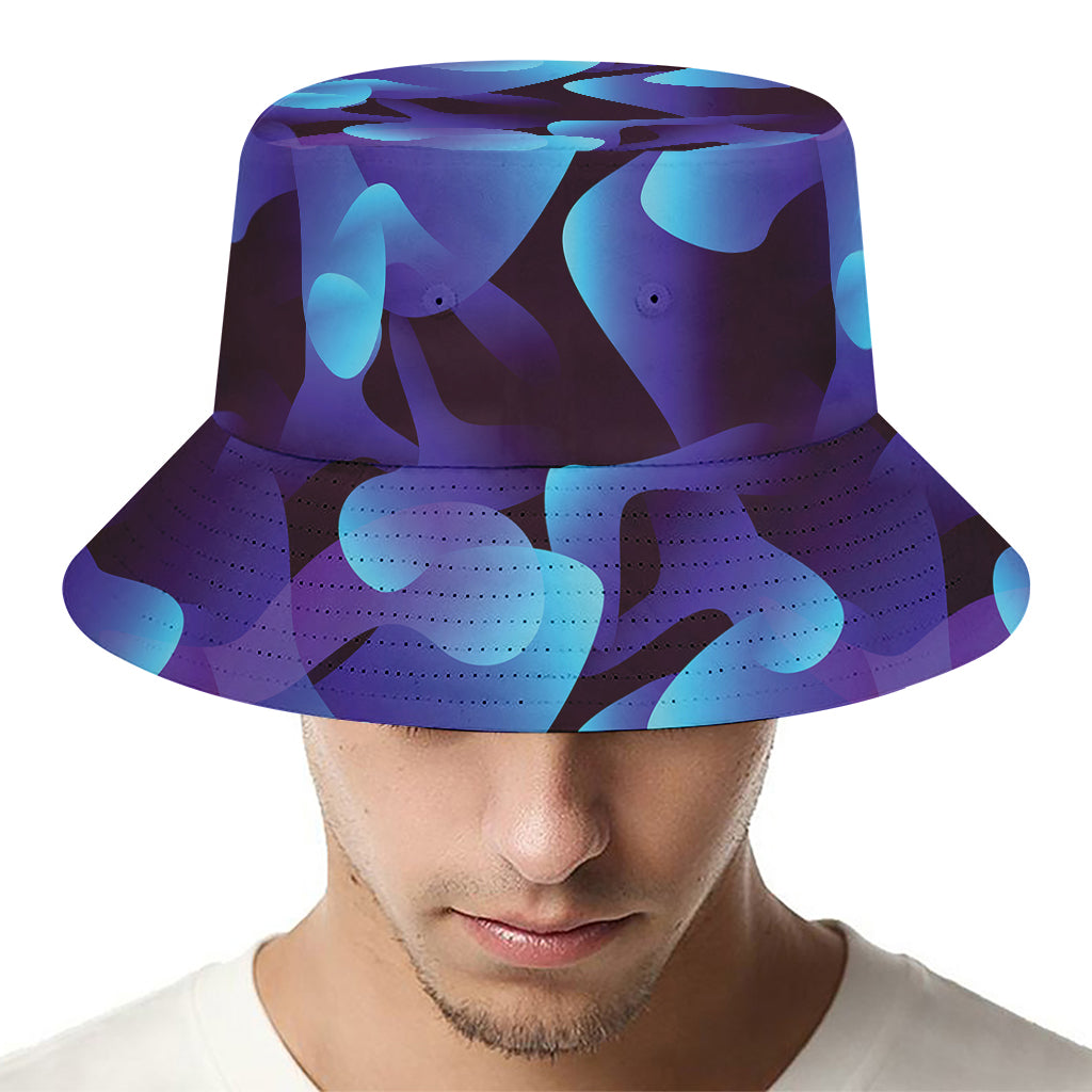 Blue Abstract Spirit Print Bucket Hat