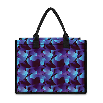 Blue Abstract Spirit Print Canvas Tote Bag