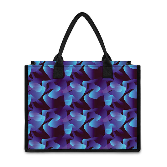Blue Abstract Spirit Print Canvas Tote Bag
