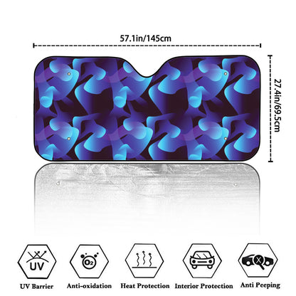 Blue Abstract Spirit Print Car Windshield Sun Shade