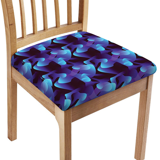 Blue Abstract Spirit Print Chair Cushion Cover
