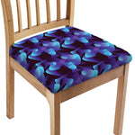 Blue Abstract Spirit Print Chair Cushion Cover