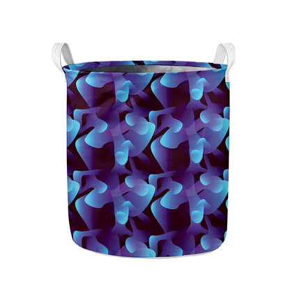Blue Abstract Spirit Print Collapsible Laundry Basket