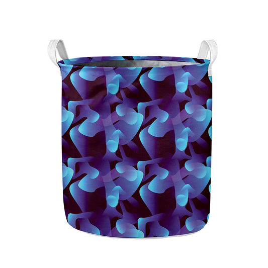 Blue Abstract Spirit Print Collapsible Laundry Basket
