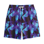 Blue Abstract Spirit Print Cotton Shorts