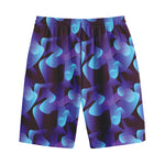 Blue Abstract Spirit Print Cotton Shorts