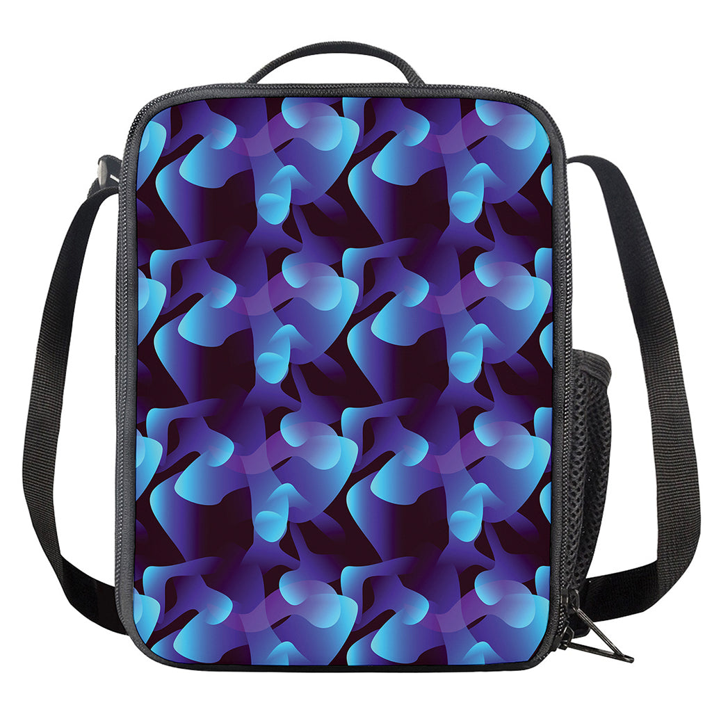 Blue Abstract Spirit Print Crossbody Lunch Bag