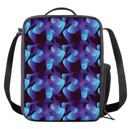 Blue Abstract Spirit Print Crossbody Lunch Bag