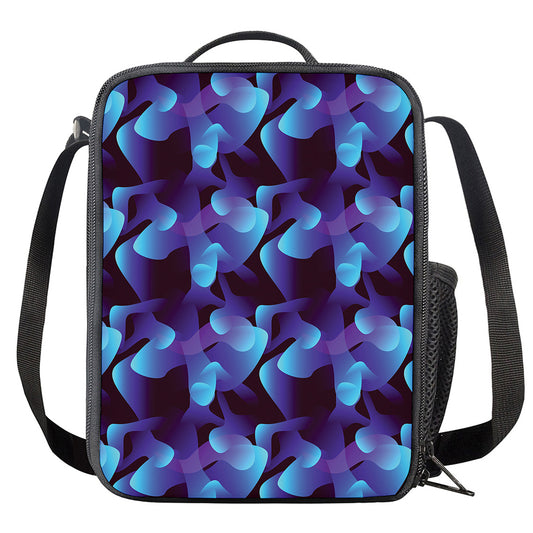 Blue Abstract Spirit Print Crossbody Lunch Bag