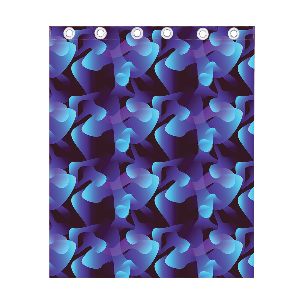 Blue Abstract Spirit Print Curtain