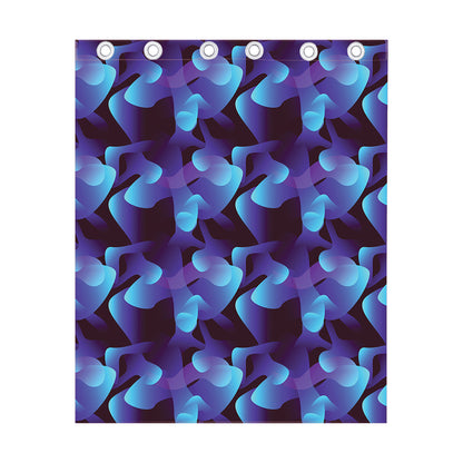 Blue Abstract Spirit Print Curtain
