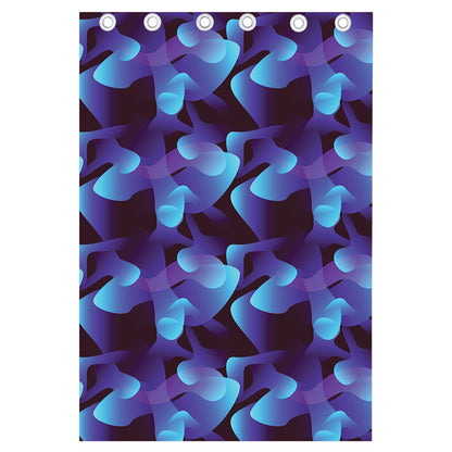 Blue Abstract Spirit Print Curtain