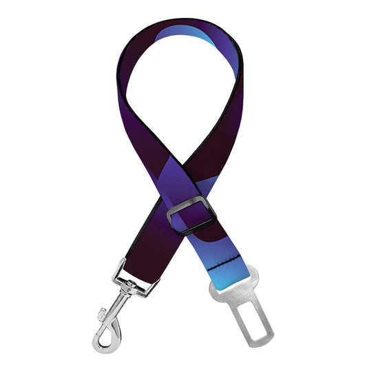 Blue Abstract Spirit Print Dog Seat Belt