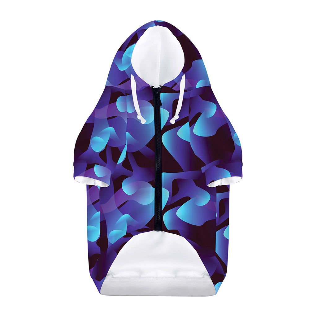 Blue Abstract Spirit Print Dog Zip Up Hoodie