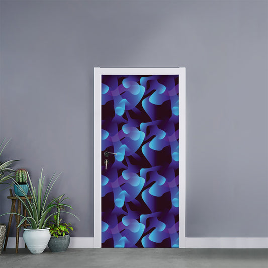 Blue Abstract Spirit Print Door Sticker