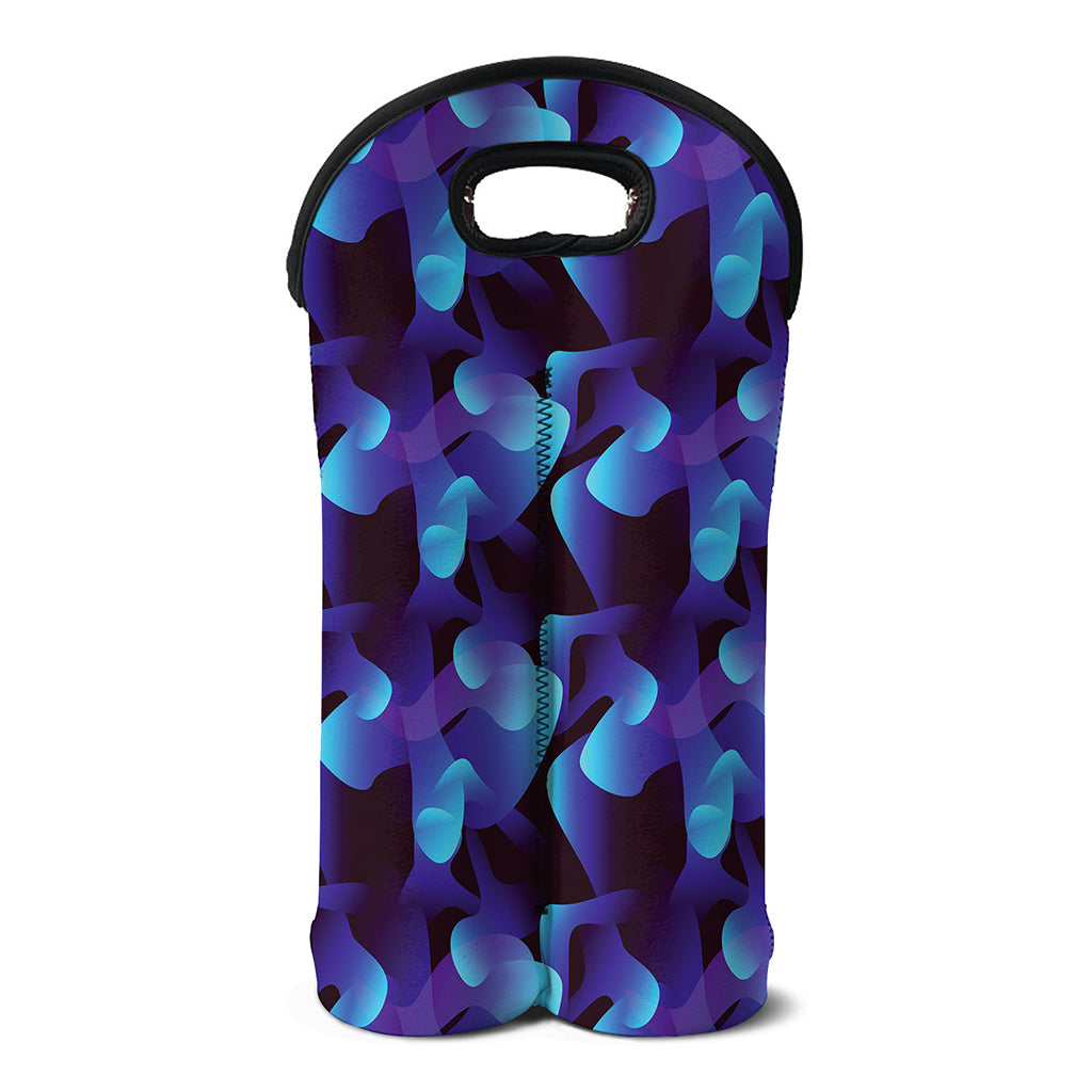 Blue Abstract Spirit Print Double Neoprene Wine Tote