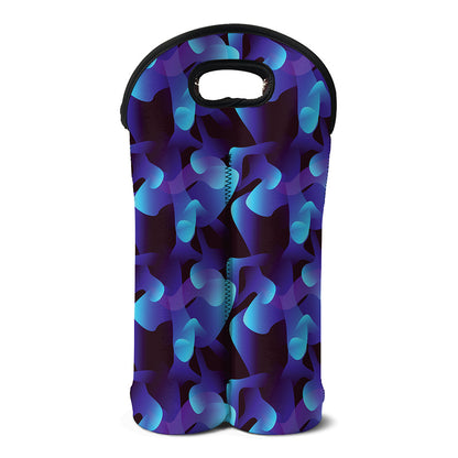 Blue Abstract Spirit Print Double Neoprene Wine Tote