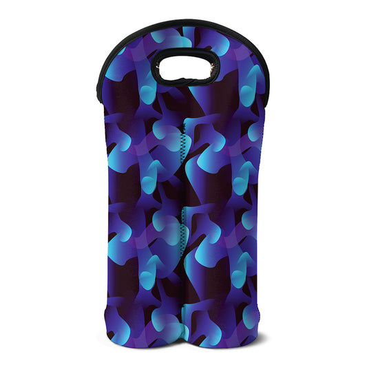 Blue Abstract Spirit Print Double Neoprene Wine Tote