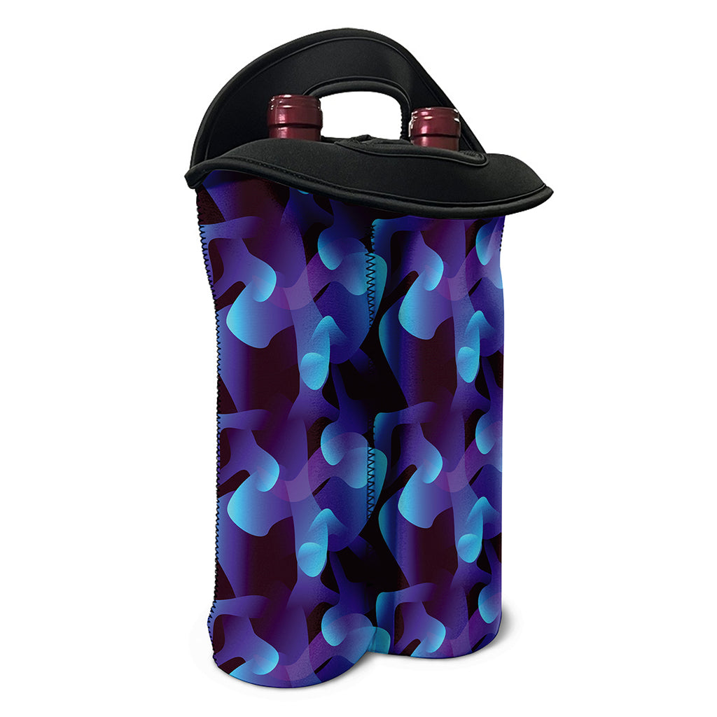 Blue Abstract Spirit Print Double Neoprene Wine Tote