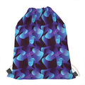Blue Abstract Spirit Print Drawstring Bag