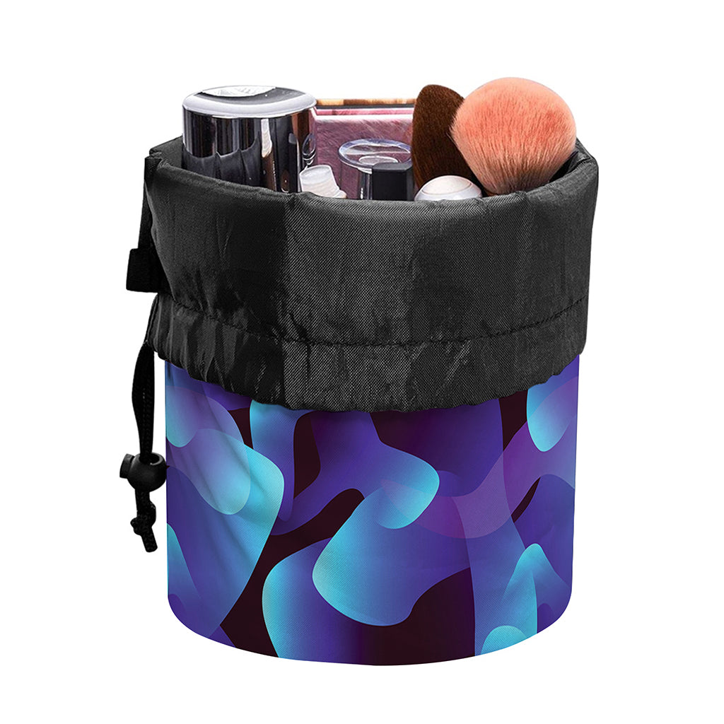 Blue Abstract Spirit Print Drawstring Makeup Bag