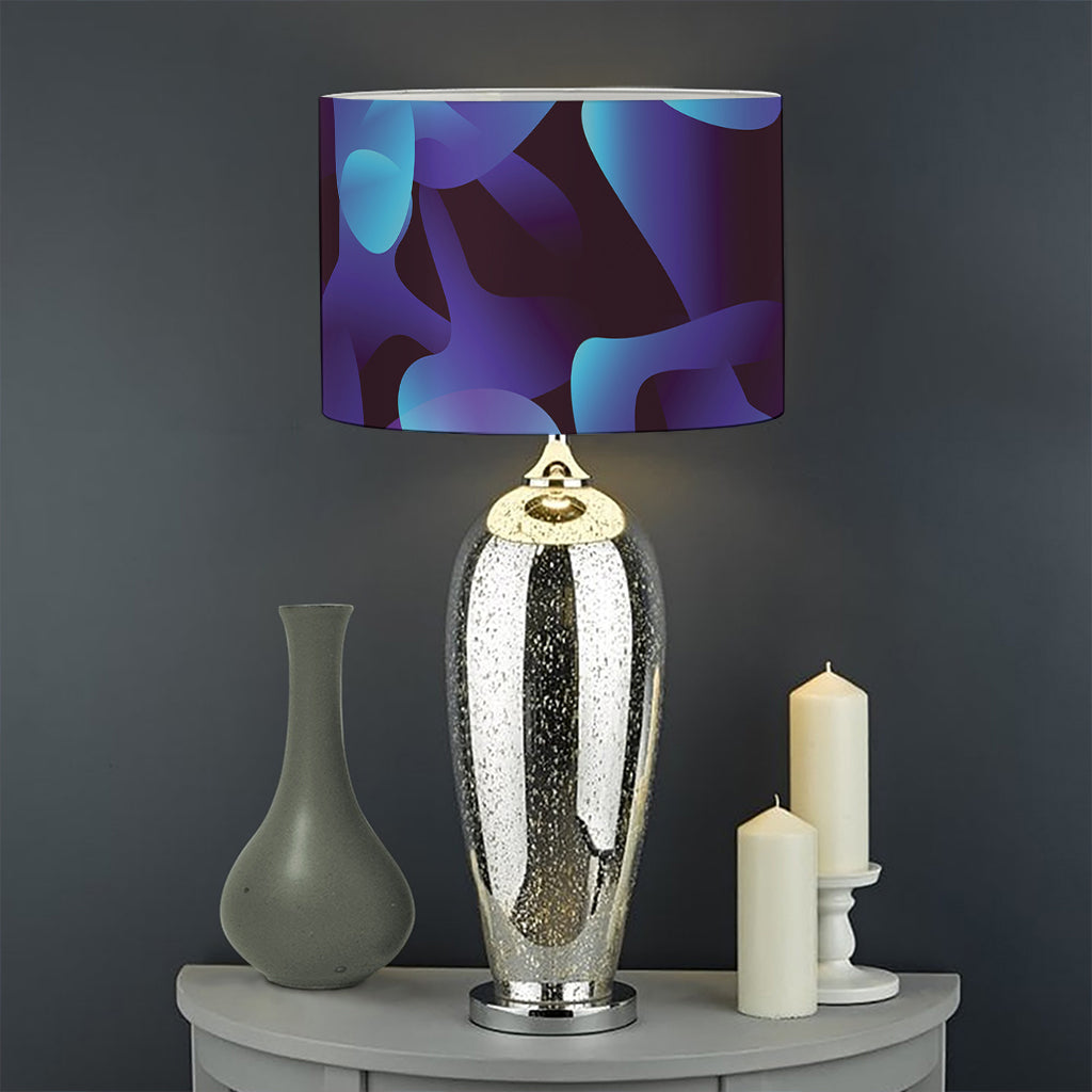 Blue Abstract Spirit Print Drum Lamp Shade