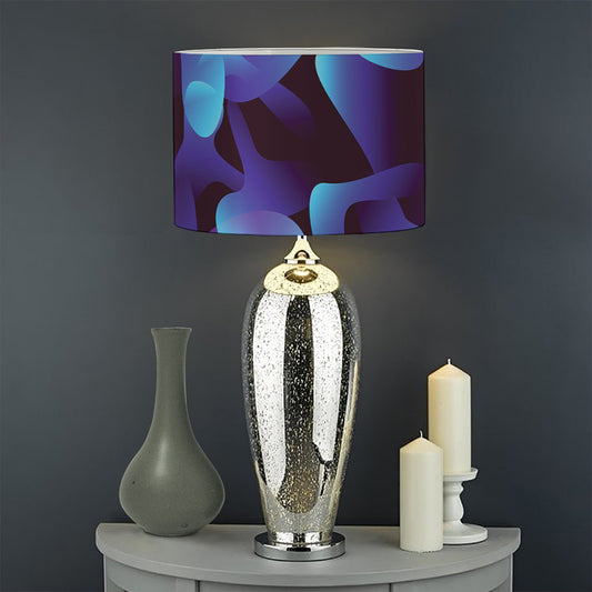 Blue Abstract Spirit Print Drum Lamp Shade
