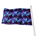 Blue Abstract Spirit Print Flag