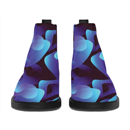 Blue Abstract Spirit Print Flat Ankle Boots