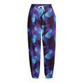 Blue Abstract Spirit Print Fleece Lined Knit Pants