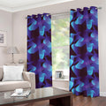 Blue Abstract Spirit Print Grommet Curtains