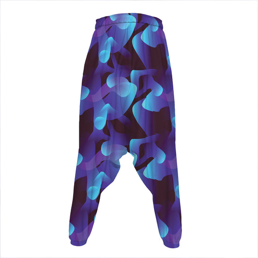 Blue Abstract Spirit Print Hammer Pants