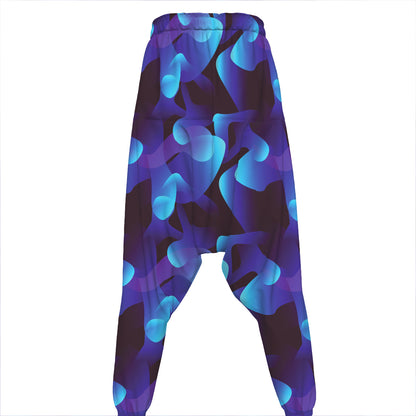 Blue Abstract Spirit Print Hammer Pants