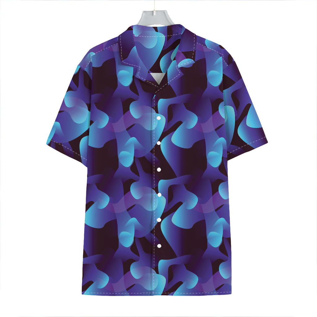 Blue Abstract Spirit Print Hawaiian Shirt