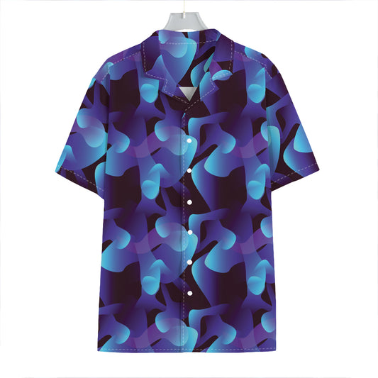 Blue Abstract Spirit Print Hawaiian Shirt
