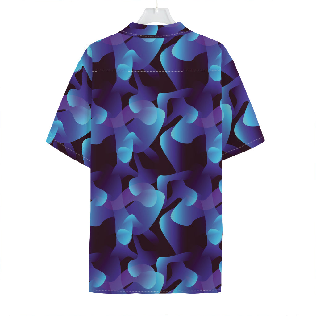 Blue Abstract Spirit Print Hawaiian Shirt