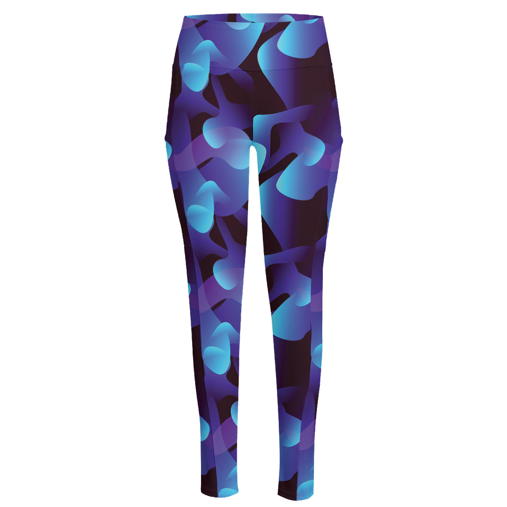 Blue Abstract Spirit Print High-Waisted Pocket Leggings