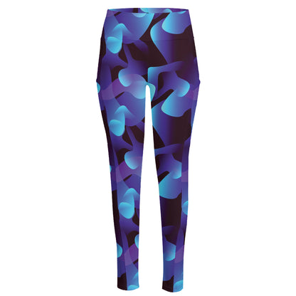 Blue Abstract Spirit Print High-Waisted Pocket Leggings