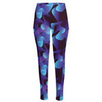 Blue Abstract Spirit Print High-Waisted Pocket Leggings