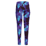 Blue Abstract Spirit Print High-Waisted Pocket Leggings
