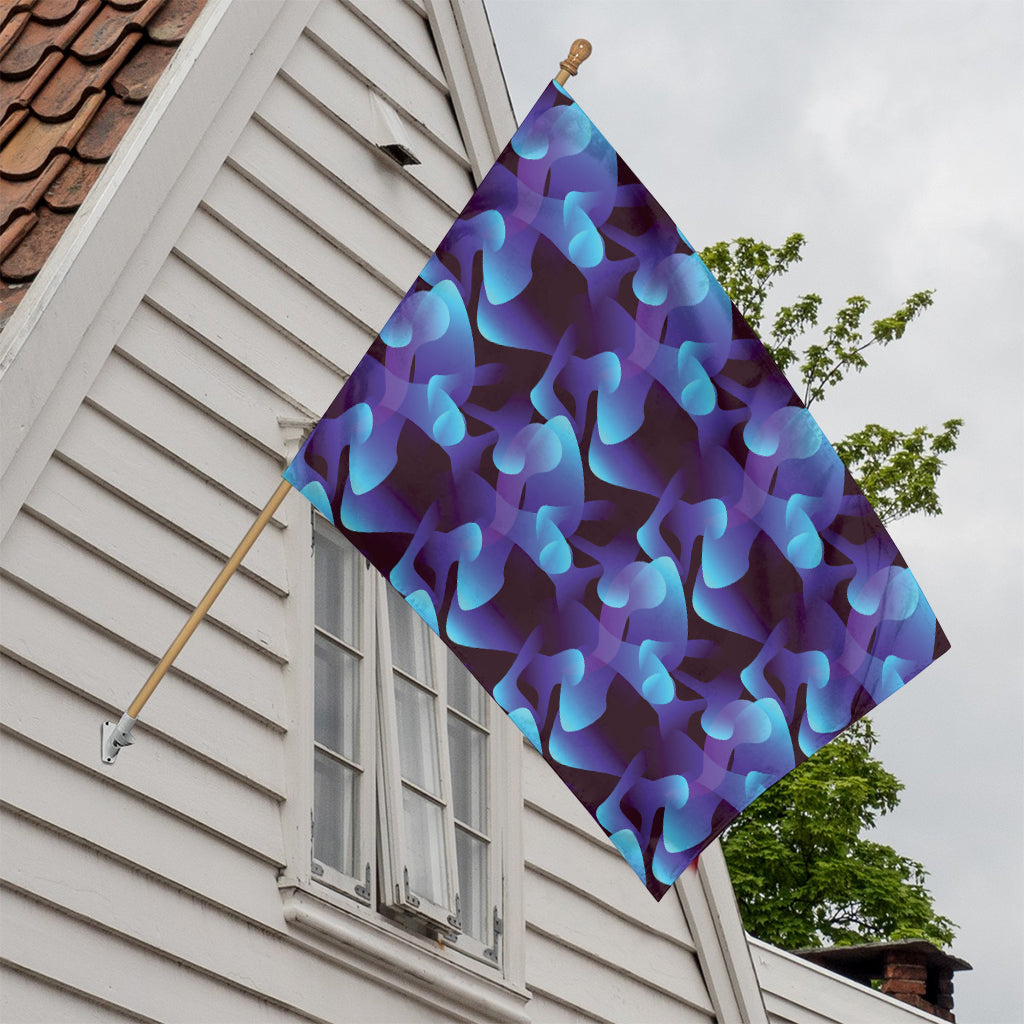Blue Abstract Spirit Print House Flag