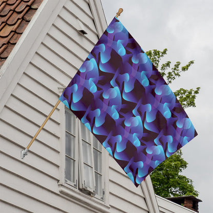 Blue Abstract Spirit Print House Flag