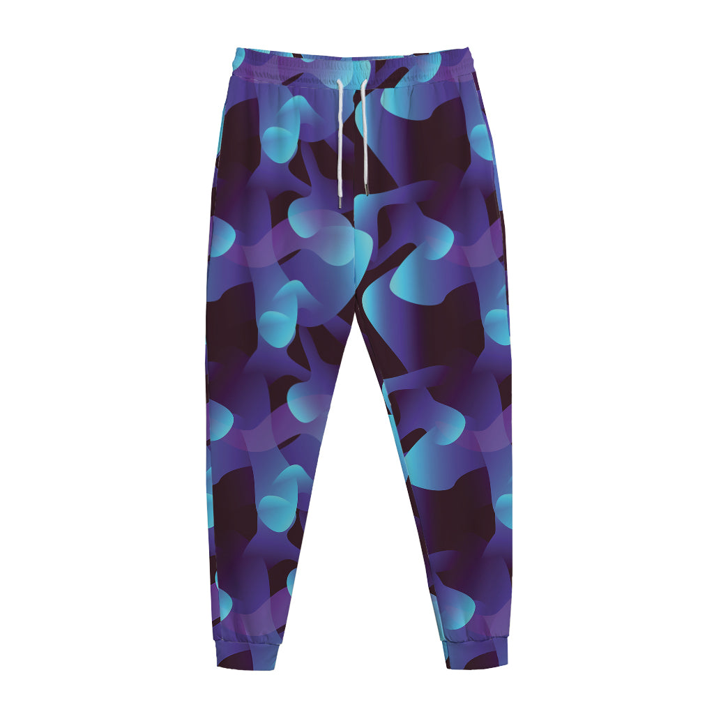 Blue Abstract Spirit Print Jogger Pants