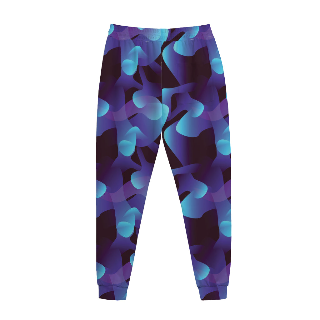 Blue Abstract Spirit Print Jogger Pants